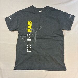 Gildan Dark Gray T-Shirt with Yellow and White Accents Boeing